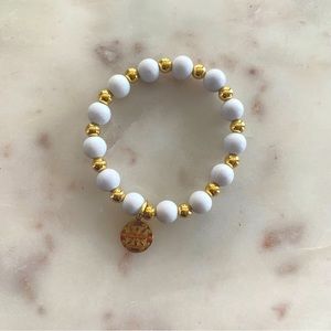 Rustic Cuff White/Gold Erin Bracelet